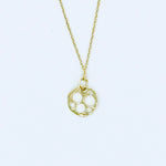 Full Moon Charm w/ Chain 14k Yellow or Rose Gold