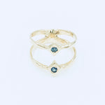Double Ring - 14k Gold w/ blue sapphires ON SALE $75 OFF