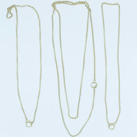22" long charm necklace w/ 14k gold charm clasp
