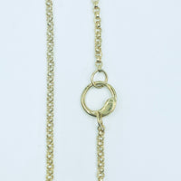 22" long charm necklace w/ 14k gold charm clasp