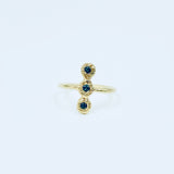 Ice Cream Ring - 14k gold w/ blue sapphires