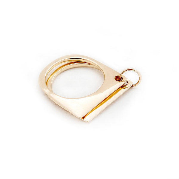 Flat Top Linked Ring - 14k Gold