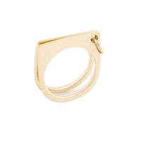 Flat Top Linked Ring - 14k Gold
