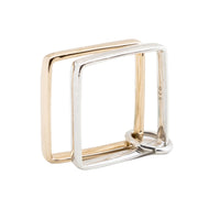 Square Ring Link - 14k Yellow & Sterling Silver